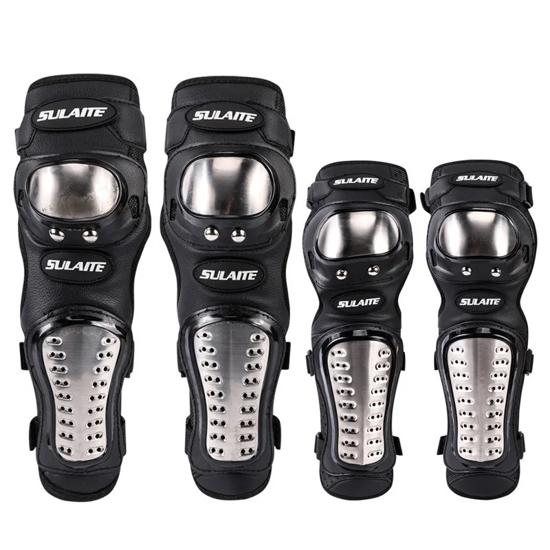 Motorcycle Gear Bundle - 4 adet/takım Motosiklet Kneepad Paslanmaz Çelik